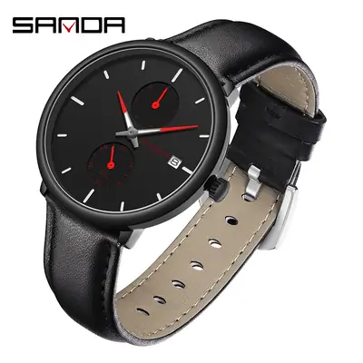 Men's Korean Style Luminous Quartz Watch Black
