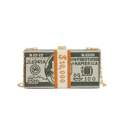 Trendy Diamond Encrusted Square Box Bag for Women