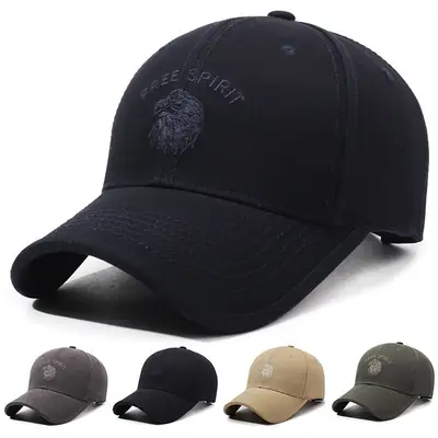Men's Black Embroidered Baseball Cap Free Spirit