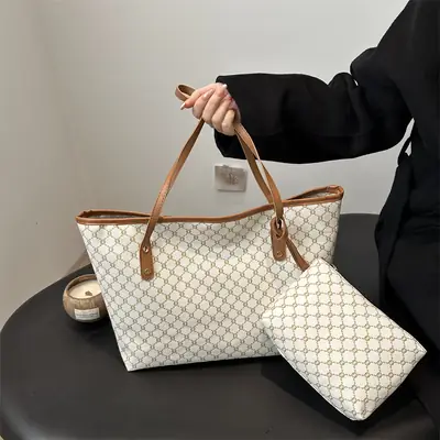 Women's 2-Piece Retro Plaid Shoulder Bag Set