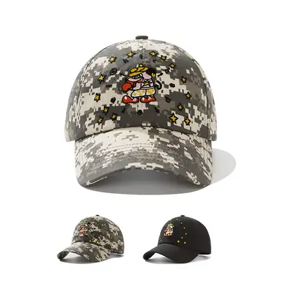 American Flag Pixel Cartoon Cap for Men Women