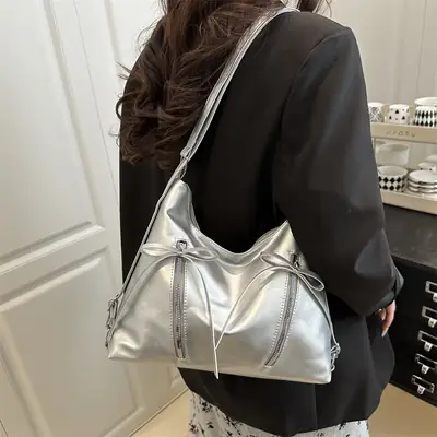 Women's Light Blue Korean Style Shoulder Crossbody Tote Bag