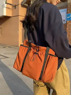 Orange Crossbody Bag for Women 2025 New Nylon Luggage