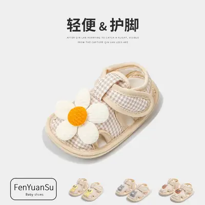 Summer Baby Toddler Sandals Baby Soft Sole Step Front Shoes Small Month Age Cloth Shoes 0-1 Year Old Baby Shoes Breathable 3