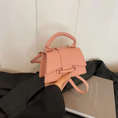 Pink Square Shoulder Crossbody Bag for Women