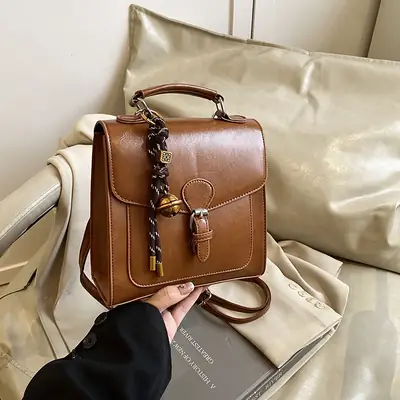 Western Style Oil Wax Leather Shoulder Bag 2025 New