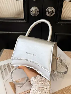 Women's Silver Square Shoulder Bag 2025 Summer