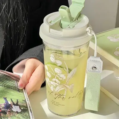 Portable Water Cup with Lanyard for Office & Car Use