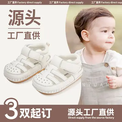 Baby Sandals 2024 New Summer One Year Old Toddler Shoes Women Soft Sole Non-slip Breathable Baby Shoes Men