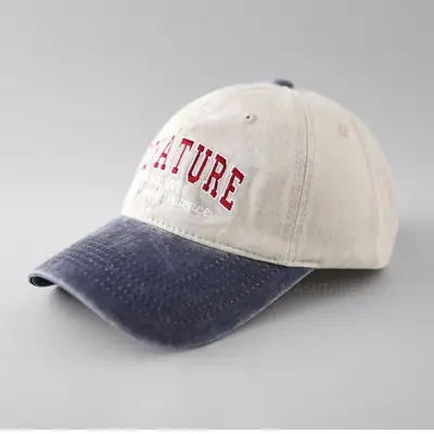 Women's Washed Cap American Retro Style Black White