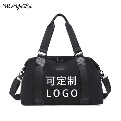 Men's Black Travel Bag Large Capacity Portable Shoulder Crossbody