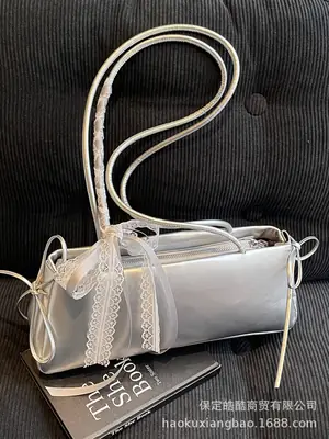 Silver Lace Shoulder Bag for Women 2025