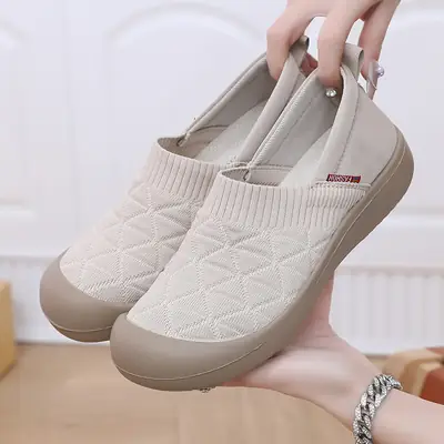 Spring and Autumn New Women's Single-layer Shoes Non-slip Soft Sole Slip-on Lazy Shoes Flat Light Mother Shoes Casual Breathable Women's Shoes