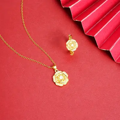 Vietnam Gold Rose Necklace for Women