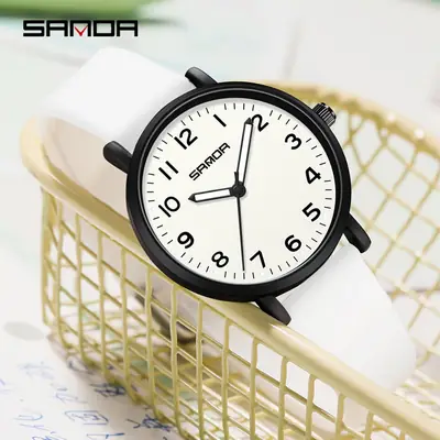 Silent Quartz Watch for Men Women Green Watch