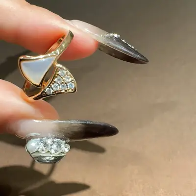 Full Diamond Heart Skirt Ring for Women