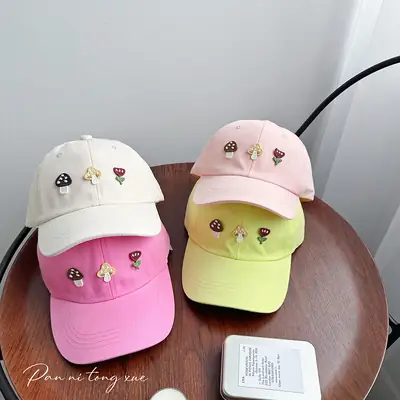 Dopamine Color Baby Cap for Girls Fresh Sweet Sunscreen Hat
