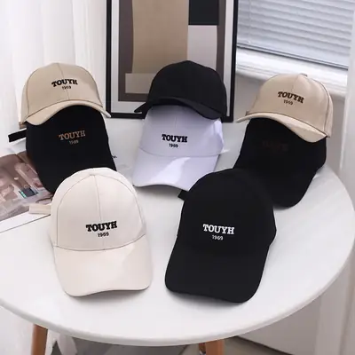 Black Embroidered Baseball Cap for Women Men Spring Summer