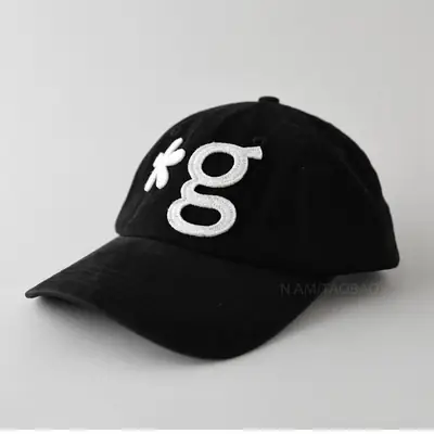 2025 Korean Style Black Baseball Cap with Small Letter Embroidery