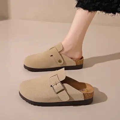 Retro Birkenstock-Style Clogs for Women, Outdoor Wear, 2026 Spring/Summer New Thick-Soled Slip-On Casual Lazy Half-Slipper