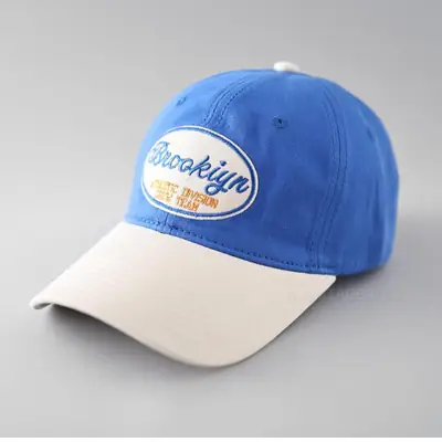 Brooklyn Retro Letter Embroidered Cap Black White