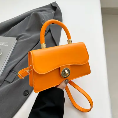 Trendy Orange Square Handbag for Women 2025