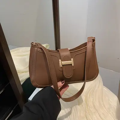 Brown Textured Shoulder Bag for Women 2025
