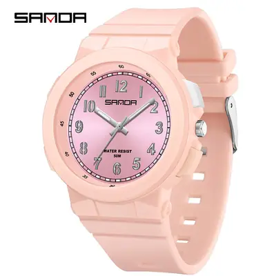 Sanda Black Red Quartz Watch for Kids