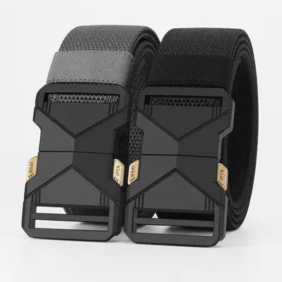 Men Navy Blue Alloy Belt with Quick Buckle