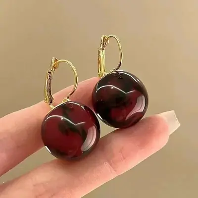 Retro Leopard Beaded Earrings Gold Plated