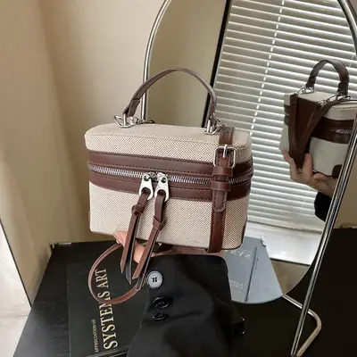 New Contrast Stitching 2025 Western Style Large Capacity Box Bag