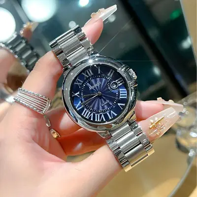 Classic Roman Calendar Steel Belt Watch for Men