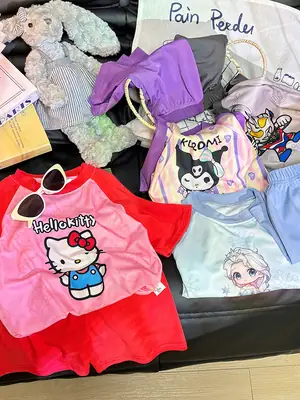 Boys Cartoon T-Shirt Grey Light Blue Short Sleeve