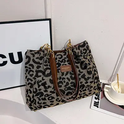 Leopard Print Women's Shoulder Bag Large Capacity
