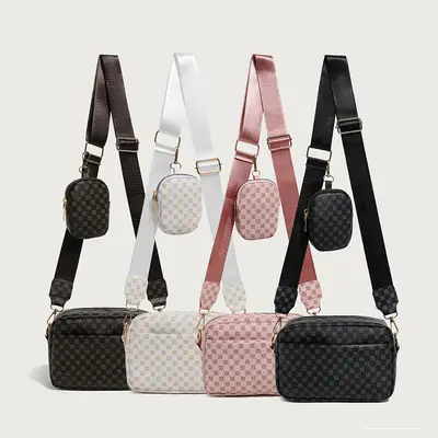 Women Vintage Printed Mini Purse Set Crossbody Bag