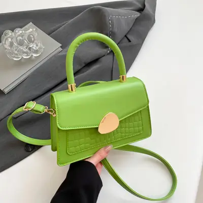 Green Croc PU Shoulder Bag 2025