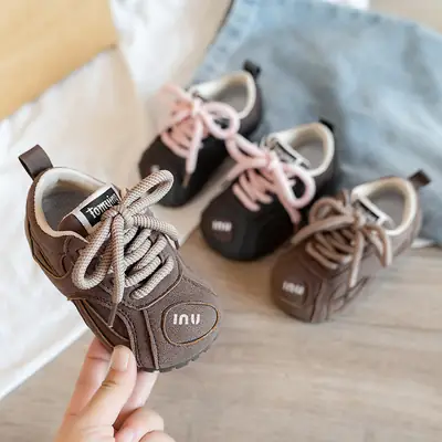 Korean children's toddler sneaker children's 2025 spring and autumn new soft-soled boys and girls baby casual moral training shoes