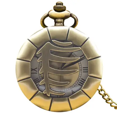 Vintage Flip Pocket Watch with Bone Gold Face