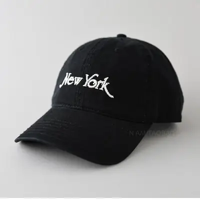 New York Letter Baseball Cap Black Men Women
