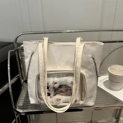 Clear Transparent Shoulder Bag for Girls Cute Cartoon Design
