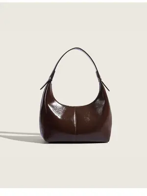 Korean Style Glossy Leather Shoulder Bag for Women