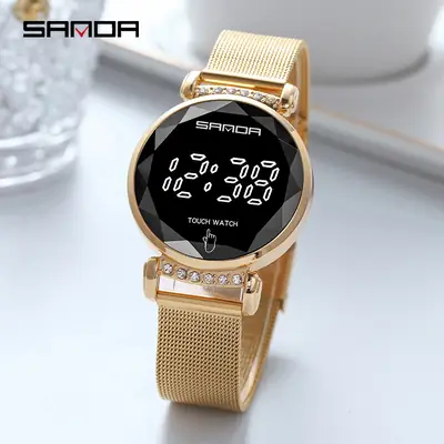Sanda Touch Screen Waterproof Women's Mesh Watch