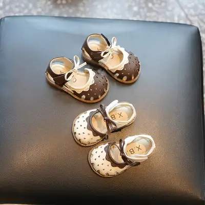 Baby Girl Baby's Baby's Shoes Princess Shoes Summer Wraped Top Shoes Anti-collision Girl's Shoes Fashionable All-match Body Wave Dot