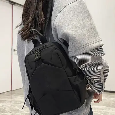 Black Unisex Lightweight Daily Backpack