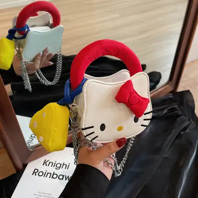 Hello Kitty Mini Shoulder Bag Red Blue Yellow Cartoon Design