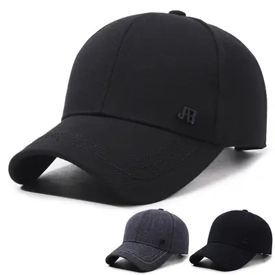 Men's Black Baseball Cap with Brand Logo