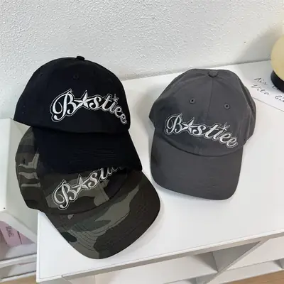 Vintage Camo & Gray "Bistro" Cap Women's Wide Brim Baseball Cap