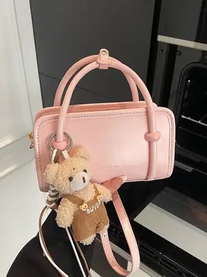 Pink Teddy Bear Shoulder Bag for Women 2025