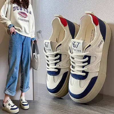 Women's 2025 Mesh Breathable Casual Sneakers White Blue