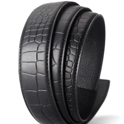 Men's Genuine Leather Fish Maw Belt Black